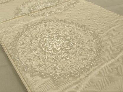 平和屋着物◎六通柄袋帯　正倉院花文　銀糸　正絹　逸品　AABC4406ou