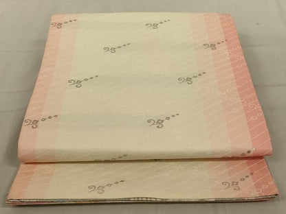 平和屋着物◎両面六通柄袋帯　唐織　孔雀花文　金銀糸　正絹　逸品　AABC4410ou