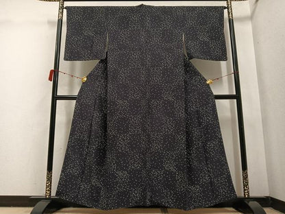 平和屋着物●上質な小紋　霞文　正絹　逸品　AABC4446ph