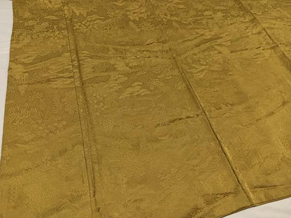 平和屋着物●上質な色無地 人物風景樹林地紋 桑染色 さが美扱い 正絹 逸品 AABC4449ph