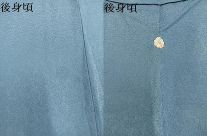 平和屋着物●上質な色無地　花地紋　浅縹色　正絹　逸品　AABC4451ph