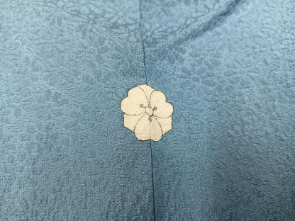 平和屋着物●上質な色無地　花地紋　浅縹色　正絹　逸品　AABC4451ph