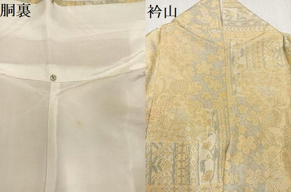 平和屋着物●上質な小紋 紬地 更紗花文 正絹 逸品 AABC4468ph