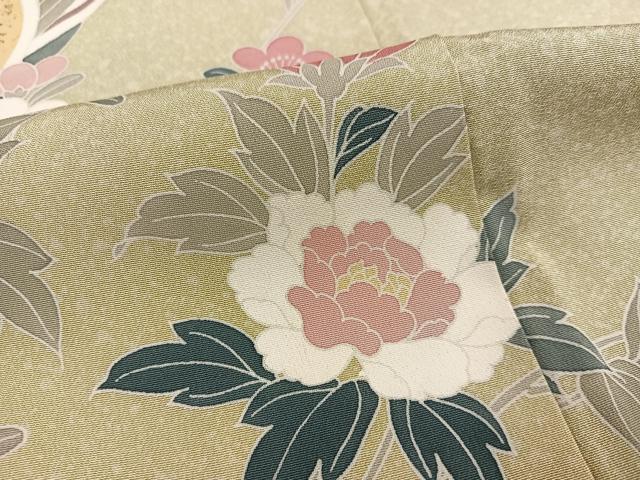 平和屋着物●訪問着 友禅 鴛鴦枝花文 暈し染め 金銀彩 正絹 逸品 AABC4471ph