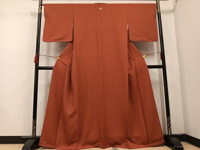 平和屋着物●上質な色無地　雀茶色　正絹　逸品　未使用　AABC4476ph