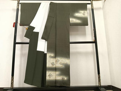 平和屋着物●訪問着　作家物　林淳一　破れ色紙エ霞文　暈し染め　金彩　正絹　逸品　AABC4501ph