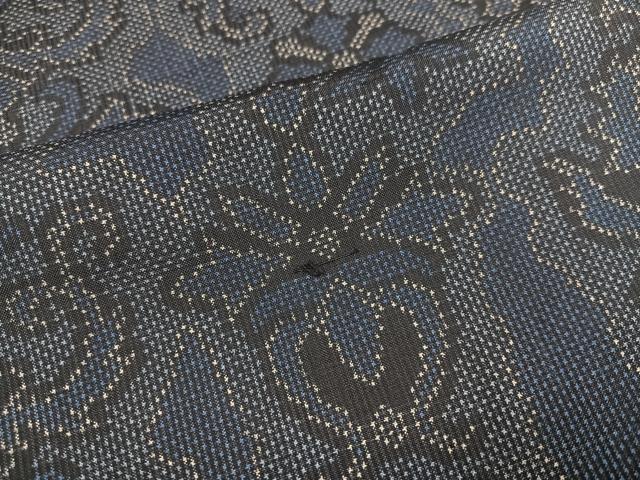 平和屋着物●本場大島紬 一元絣 花唐草文 正絹 逸品 AABC4508ph