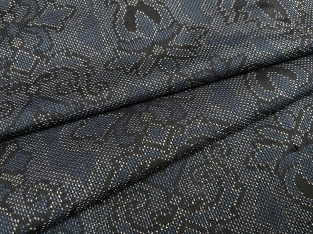 平和屋着物●本場大島紬 一元絣 花唐草文 正絹 逸品 AABC4508ph