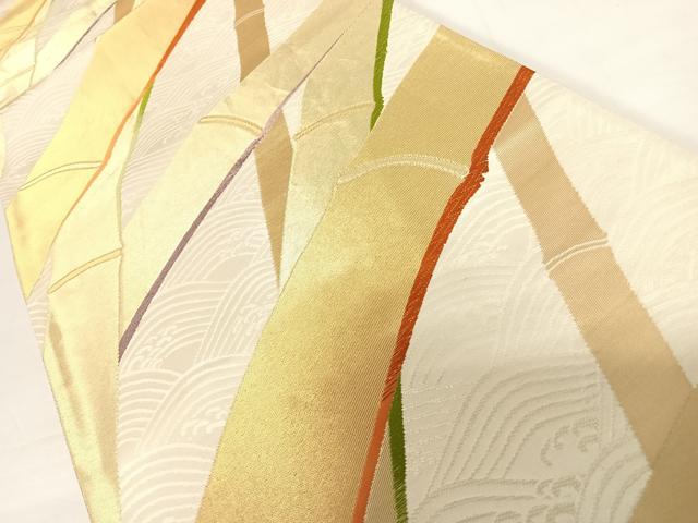 平和屋着物◎六通柄袋帯 唐織 竹 金糸 正絹 逸品 AABC4522yx