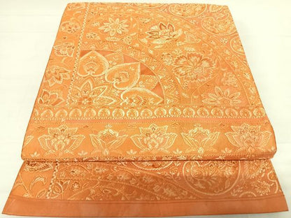 平和屋着物◎六通柄袋帯　更紗花文　正絹　逸品　AABC4525yx