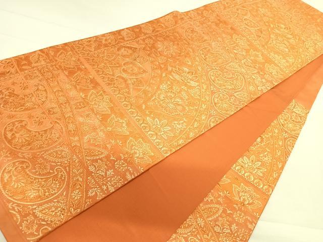 平和屋着物◎六通柄袋帯　更紗花文　正絹　逸品　AABC4525yx