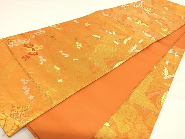 平和屋着物◎六通柄袋帯 唐織 花鳥文 金糸 正絹 逸品 AABC4528yx