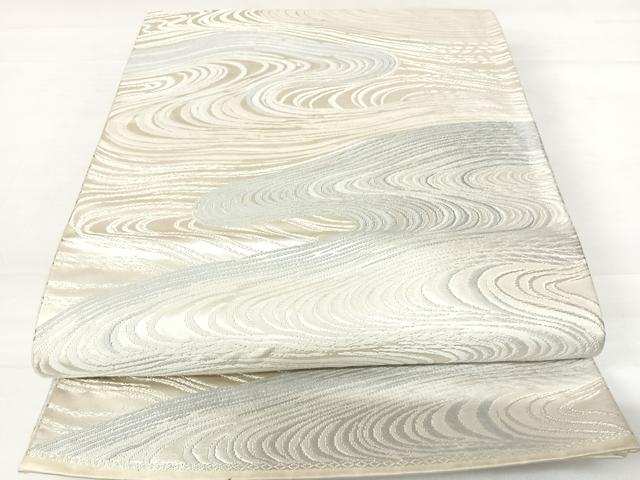平和屋着物◎六通柄袋帯 唐織 流水文 銀糸 正絹 逸品 AABC4550yx