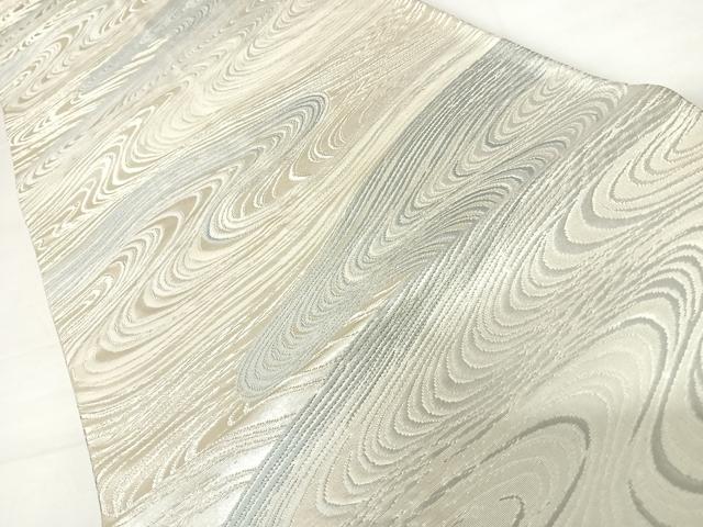 平和屋着物◎六通柄袋帯 唐織 流水文 銀糸 正絹 逸品 AABC4550yx