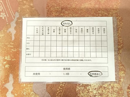 平和屋着物◎六通柄袋帯　道長花文　引箔　正絹　逸品　AABC4578yx