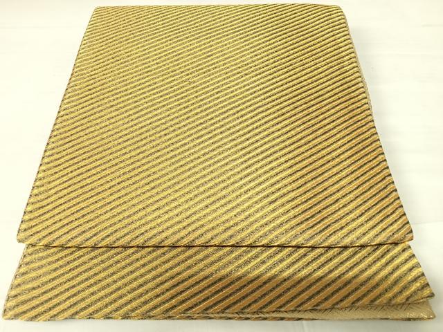 平和屋着物◎佐賀錦　六通柄袋帯　斜縞　正絹　逸品　AABC4599yx