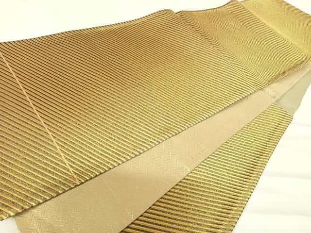平和屋着物◎佐賀錦　六通柄袋帯　斜縞　正絹　逸品　AABC4599yx