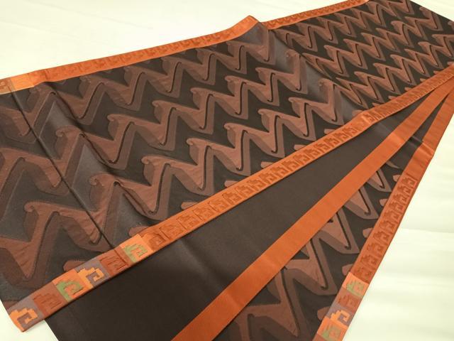 平和屋着物◎六通柄袋帯 幾何学文様 正絹 逸品 AABC4622yx