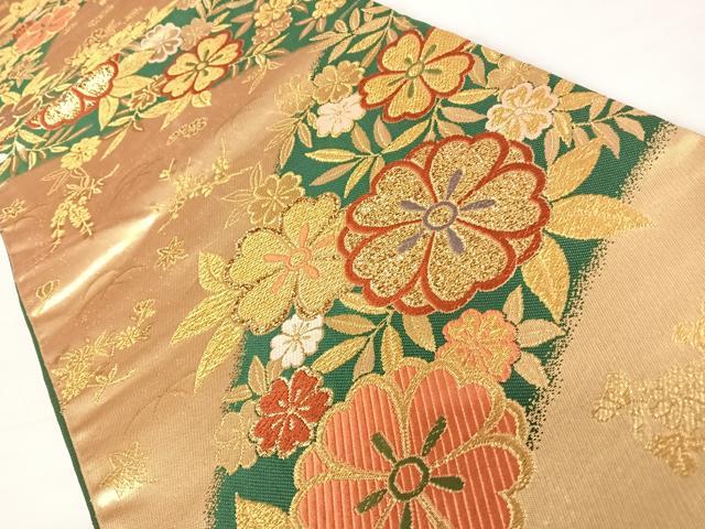 平和屋着物◎六通柄袋帯　舞花文　金糸　正絹　逸品　AABC4638yx