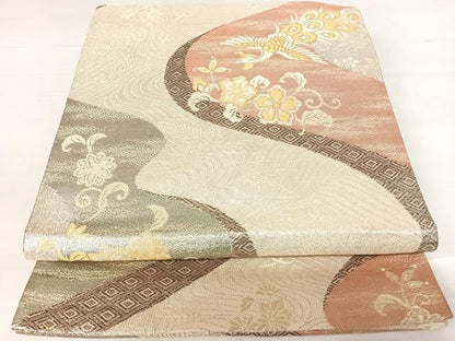 平和屋着物◎佐賀錦　六通柄袋帯　鳳凰花文　金銀糸　正絹　逸品　AABC4643yx