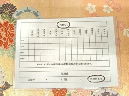 平和屋着物◎佐賀錦　六通柄袋帯　唐織　舞蝶花車文　金糸　正絹　逸品　AABC4682yx