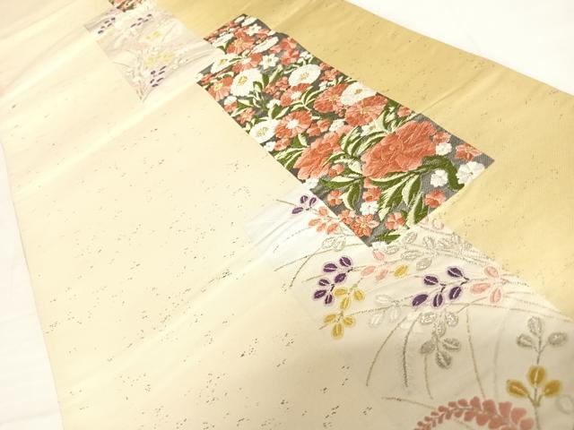 平和屋着物◎六通柄袋帯　唐織　短冊花文　金銀糸　正絹　逸品　AABC4718yx