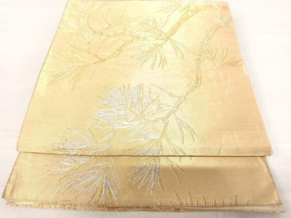 平和屋着物◎六通柄袋帯　枝松文　金銀糸　正絹　逸品　AABC4753yx