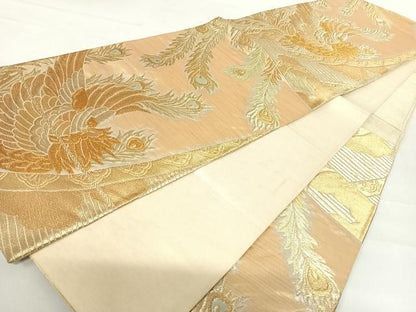 平和屋着物◎六通柄袋帯　鳳凰文　金銀糸　正絹　逸品　AABC4758yx