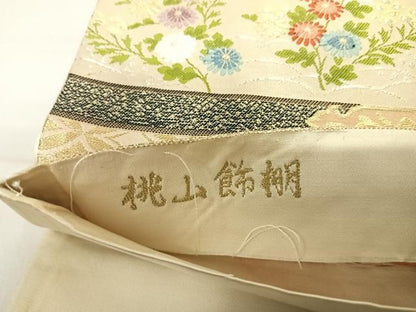 平和屋着物◎六通柄袋帯　唐織　桃山飾棚　金銀糸　正絹　逸品　AABC4760yx
