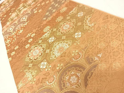 平和屋着物◎六通柄袋帯　有職華文　金糸　正絹　逸品　AABC4783yx