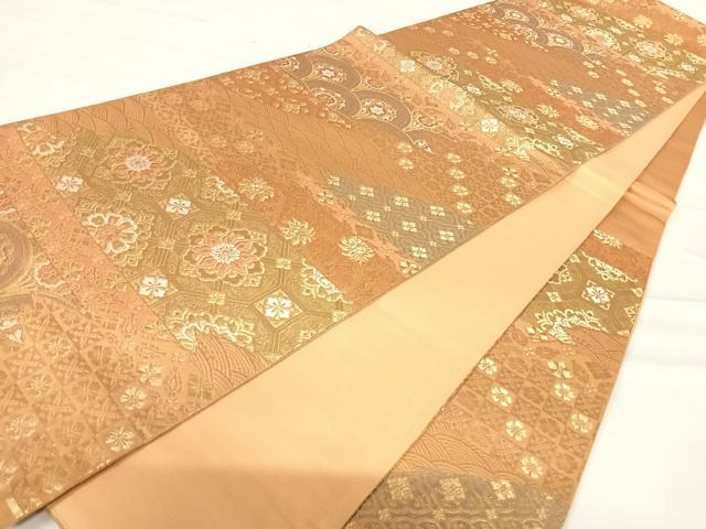 平和屋着物◎六通柄袋帯　有職華文　金糸　正絹　逸品　AABC4783yx
