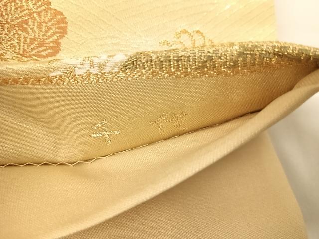平和屋着物◎六通柄袋帯　千代　飛鶴浜松文　金糸　正絹　逸品　AABC4788yx
