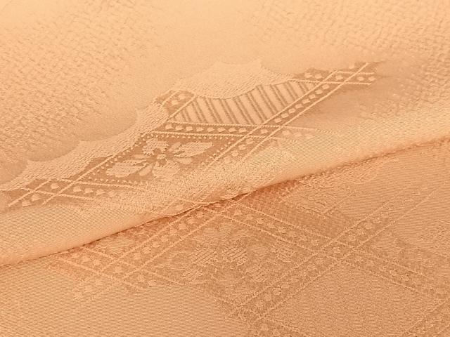 平和屋着物●上質な色無地　花菱地紋　纁色　正絹　逸品　AABC4813zg