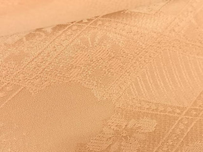 平和屋着物●上質な色無地　花菱地紋　纁色　正絹　逸品　AABC4813zg