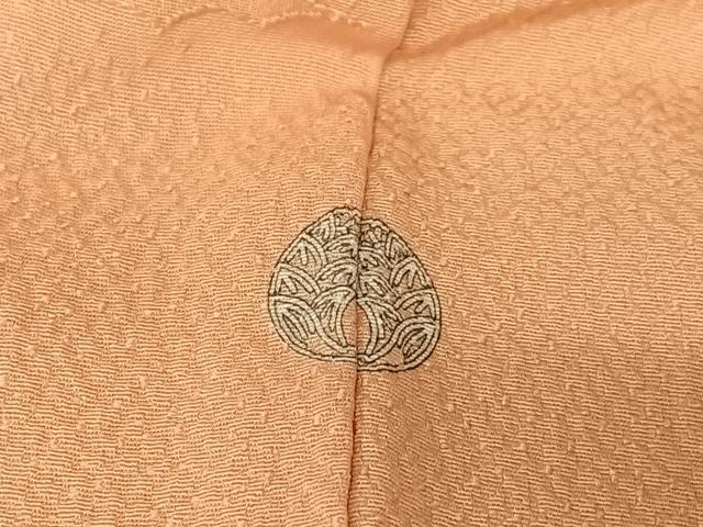平和屋着物●上質な色無地　花菱地紋　纁色　正絹　逸品　AABC4813zg
