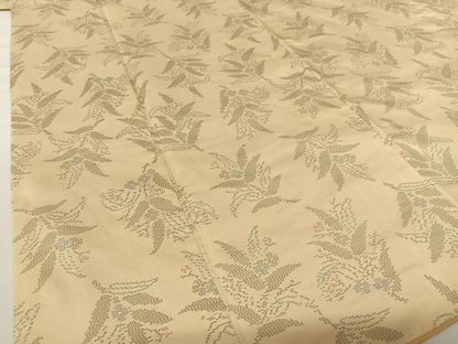 平和屋着物●本場大島紬　白大島　草花文　正絹　逸品　AABC4815zg