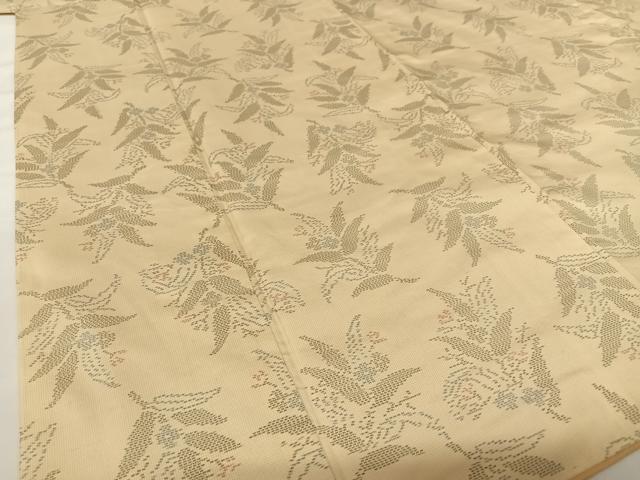 平和屋着物●本場大島紬　白大島　草花文　正絹　逸品　AABC4815zg