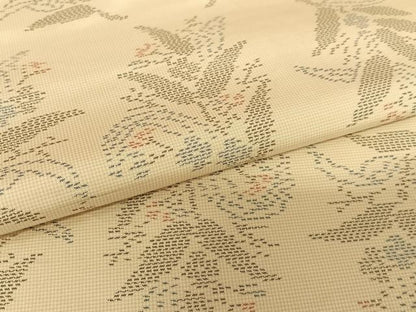 平和屋着物●本場大島紬　白大島　草花文　正絹　逸品　AABC4815zg