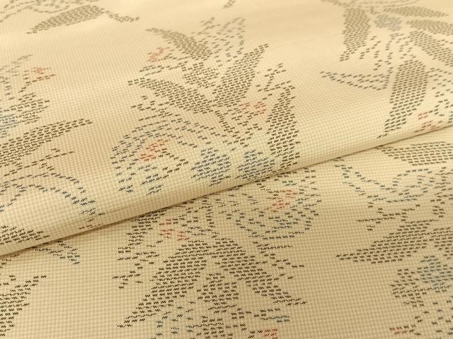 平和屋着物●本場大島紬　白大島　草花文　正絹　逸品　AABC4815zg