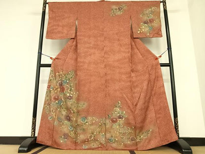 平和屋着物●訪問着　辻が花　絞り　暈し染め　金彩　正絹　逸品　AABC4816zg