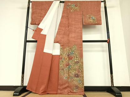 平和屋着物●訪問着　辻が花　絞り　暈し染め　金彩　正絹　逸品　AABC4816zg