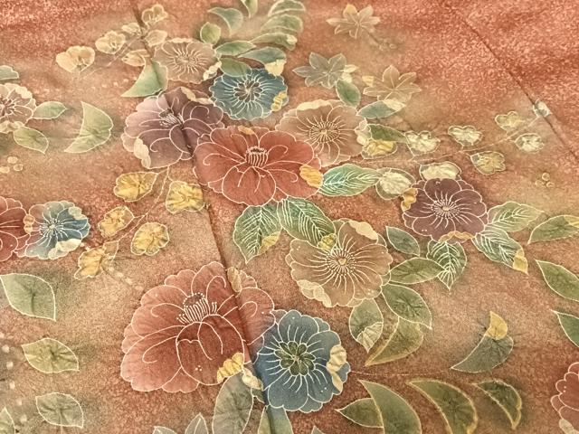 平和屋着物●訪問着　辻が花　絞り　暈し染め　金彩　正絹　逸品　AABC4816zg