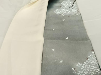 平和屋着物●豪華黒留袖 手描き 人物文 舞桜 暈し染め 正絹 逸品 AABC4821zg