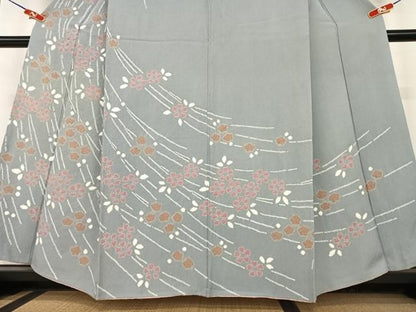 平和屋着物●訪問着　絞り　枝垂れ花文　　正絹　逸品　AABC4829zg