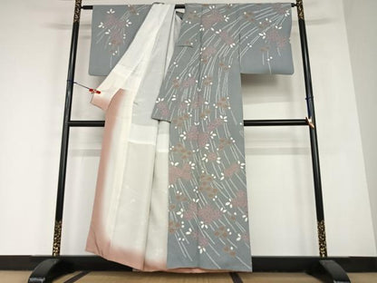 平和屋着物●訪問着　絞り　枝垂れ花文　　正絹　逸品　AABC4829zg