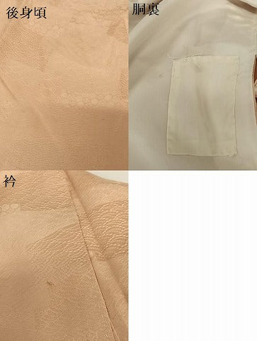 平和屋着物●上質な色無地　草花地紋　ときがら茶色　正絹　逸品　AABC4832zg