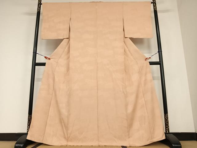 平和屋着物●上質な色無地　草花地紋　ときがら茶色　正絹　逸品　AABC4832zg