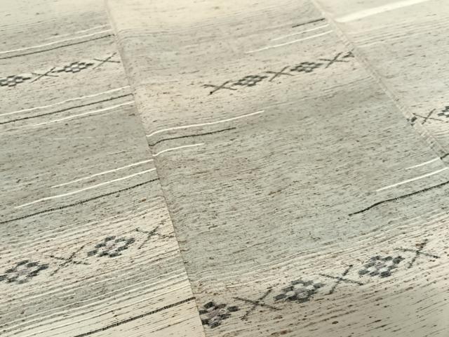平和屋着物●ぜんまい紬 訪問着 横段花文 正絹 逸品 AABC4837zg