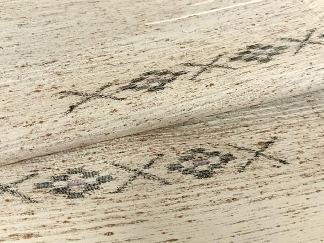 平和屋着物●ぜんまい紬 訪問着 横段花文 正絹 逸品 AABC4837zg