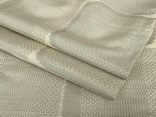 平和屋着物●本場大島紬　白大島　変わり浜松文様　正絹　逸品　AABC4846zg